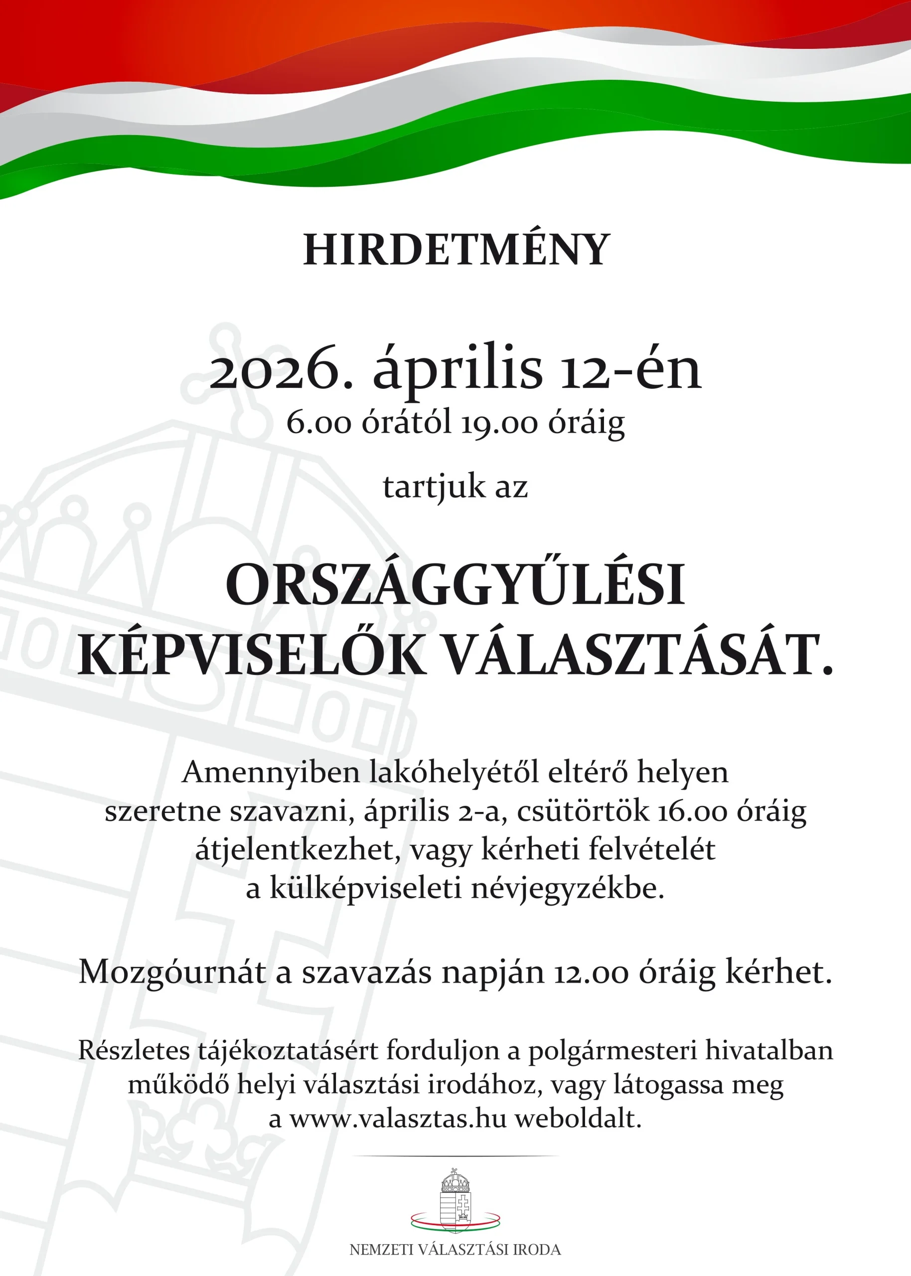 orszaggyulesi kepviselok valasztasa 2026